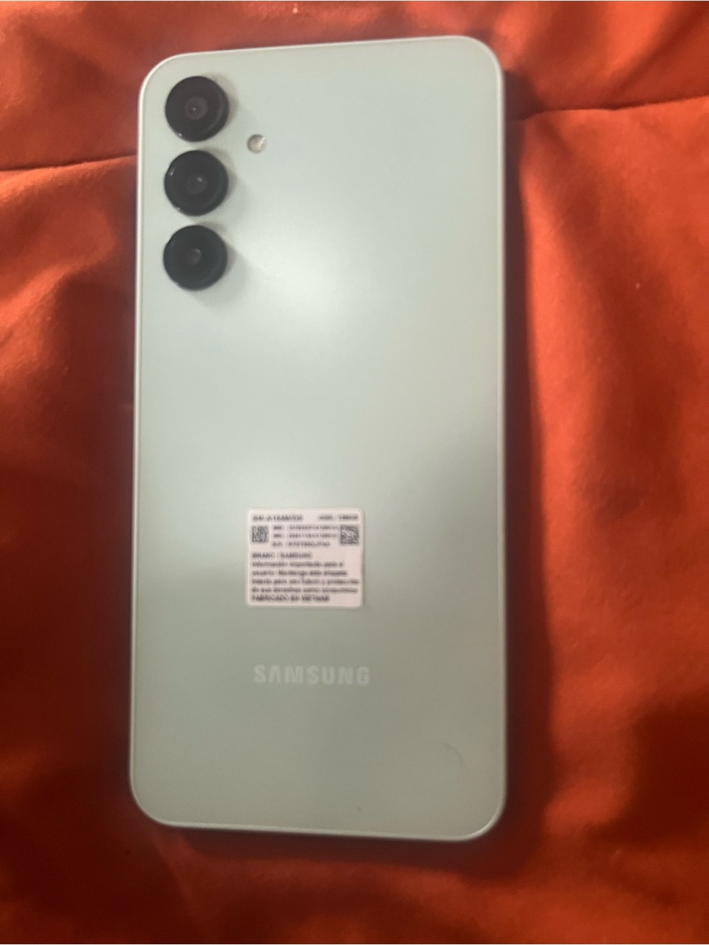 Samsung Mint Green Smartphone with Triple Rear Cameras